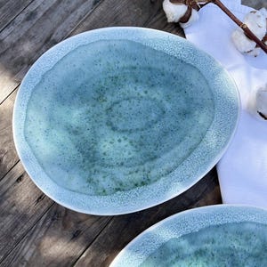 Handmade Oval Ceramic Plate, Pottery Serving Dish, Unique Stoneware Tableware, Rustic Kitchen Decor, Artisan Dinnerware, Handmade plates