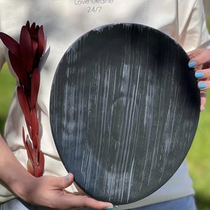 Handmade Oval Ceramic Plate, Pottery Serving Platter, Artisan Tableware, Unique Handmade Dish, Modern Ceramic Dinnerware, Handmade Kitchen