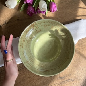 Handmade Ceramic Pasta Bowl – 300ml, Rustic Dish for Pasta or Salad, Dishwasher Safe, Unique Pottery Plate, Artisan Kitchenware
