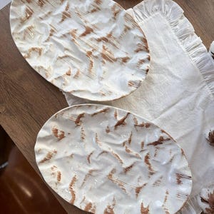 Large Oval Stoneware Serving Plate – 36 cm Handmade Ceramic Platter – Textured Rustic Plate – Artisan Pottery Dish – Unique Tableware