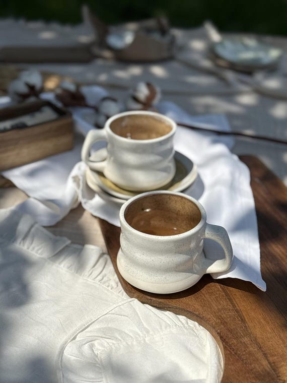 Handmade Stoneware Coffee Mug 200ml | Minimalist Ceramic Tea Cup | Artisan  Pottery Gift for Coffee & Tea Lovers | Rustic Earthy Drinkware