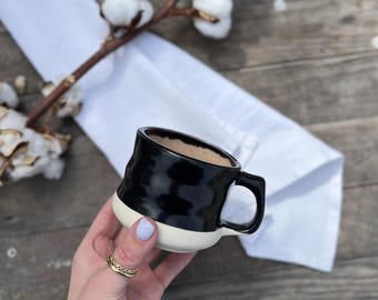 Handgemachte Keramik Kaffeebecher | Splitterfeste Artisan Pottery Cup | Einzigartiges glasiertes Trinkgefäß-Geschenk für Kaffee- und Teeliebhaber