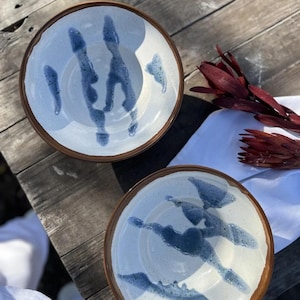 Handmade Ceramic Pasta Bowl – 300ml Rustic Stoneware Plate, Durable & Dishwasher Safe, Artisan Glazed Pottery Dish for Pasta, Salad Serving