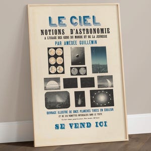 Astronomie Print Himmel Wand Kunst Vintage Himmel Poster Naturwissenschaftliche Kunstdruck Astronomie Wand Kunst Astrologie Himmel Print Sternenhimmel Dekor Le Ciel