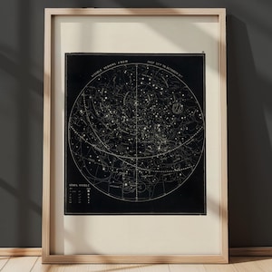 Astronomy Wall Art - Celestial Art Print Stars Map Constellation Chart Night Sky Poster Celestial Print Astrology Art Print Home Decor