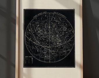 Astronomy Wall Art - Celestial Art Print Stars Map Constellation Chart Night Sky Poster Celestial Print Astrology Art Print Home Decor