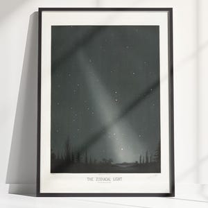 Astronomy Print Zodiacal Light Vintage Celestial Art Astronomy Wall Art Astrology Print Night Sky Stars Illustration Natural Science Print