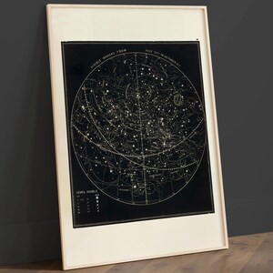 Arte da parete astronomica, mappa delle stelle vintage, stampa delle costellazioni, cielo notturno, decorazione da parete, arte astrologica, poster di scienze naturali, stampa d'arte celeste