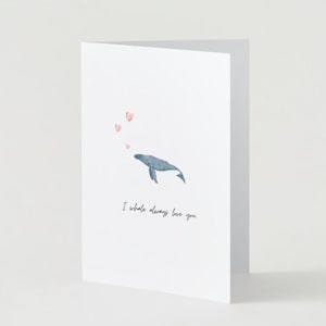 Citaat walvisliefde, romantische citaatkaart walvis, schattige liefdesbrief walvis, kaart oceaanthema, cadeau walvisliefhebber
