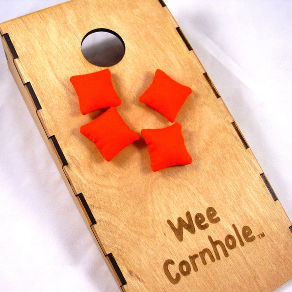 ORANGE Wee Cornhole Mini Bags Replacement 1-1/4" Square Sold in Sets of Four