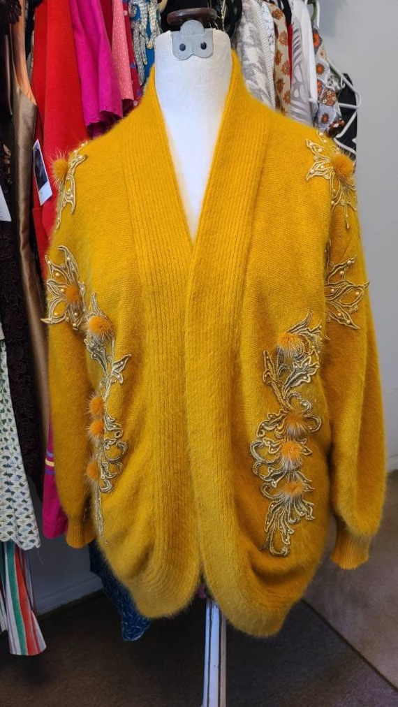 Vintage Yellow Mohair cocoon sweater