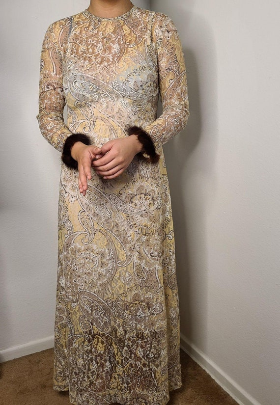Sheer lace maxi dress