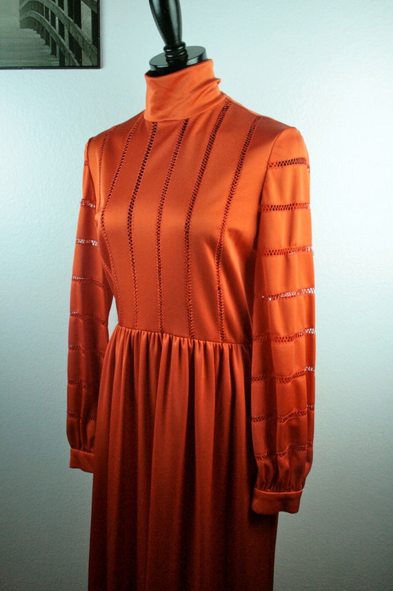 Vintage Festive 1970s floor length dress