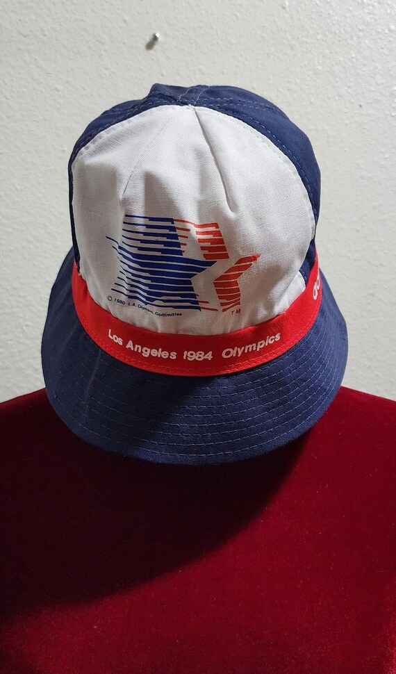 Vintage 1980s Olympic Adidas hat Red White and Blu