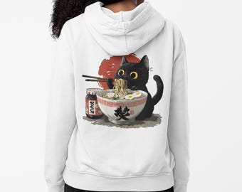 Ramen Cat Hoodie: Kawaii japansk streetwear-tröja