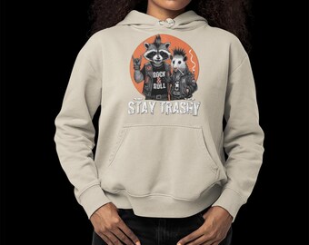 Lustiger Waschbär Hoodie: Punk Rock Tier Sweatshirt
