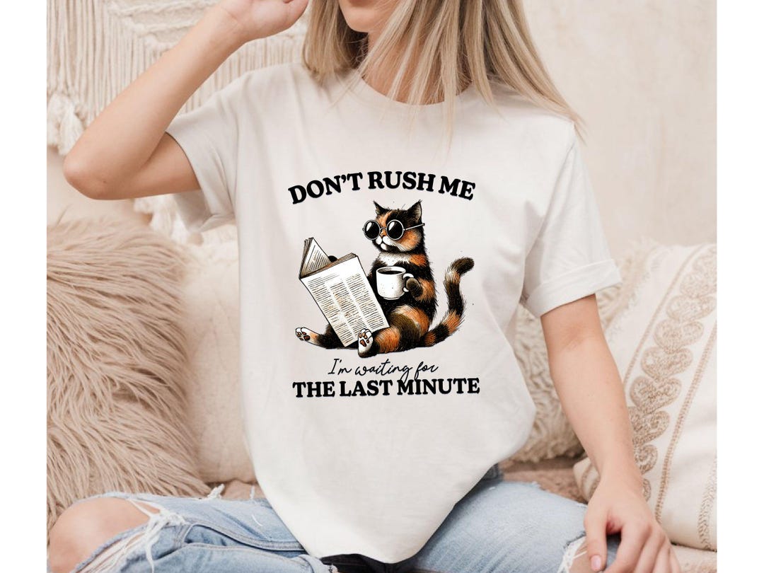 Funny Procrastination Cat T-shirt: Introvert Humor Graphic Tee - Etsy