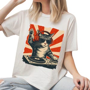 DJ Cat T-Shirt: Funny Graphic Tee for Music Lovers