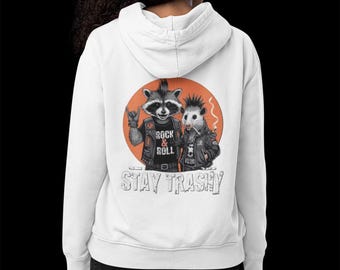 Bleib Trashy Waschbär Hoodie: Lustiges PunkRock Tier Sweatshirt