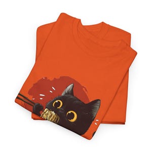 Black Cat Ramen Shirt, Cute Cat Eating Noodles Tee, Kawaii Cat Shirt, Anime Food Shirt, Funny Cat Lover Gift, Japanese Ramen Shirt image 10