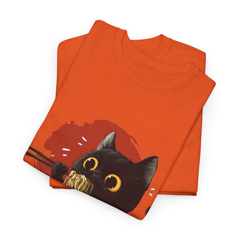 Black Cat Ramen Shirt, Cute Cat Eating Noodles Tee, Kawaii Cat Shirt, Anime Food Shirt, Funny Cat Lover Gift, Japanese Ramen Shirt image 10