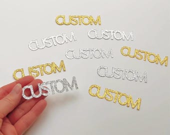 Custom Confetti, Gold Glitter Confetti, Word Confetti, Party Decor, Table Scatter, Birthday, Bachelorette, Anniversary, Wedding, Baby Shower
