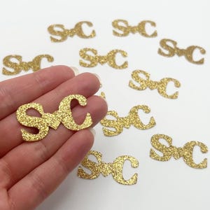 Confeti personalizado, confeti dorado con purpurina, confeti con iniciales, decoración para fiestas, para decorar mesas, cumpleaños, despedidas de soltera, aniversarios, bodas, bebés.