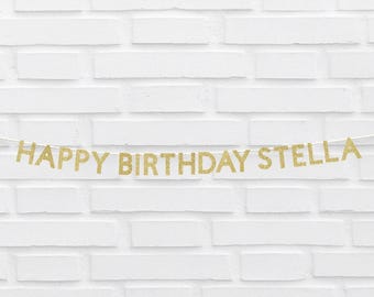 Custom Party Banner: Personalized Glitter Birthday Party Decorations