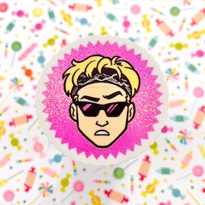 KEN 2.5x2.5&quot; vinyl sticker, waterproof sticker, sticker, illustration, shiny sticker for girly pop lovers