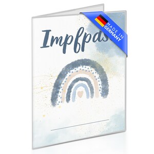 Individuelle Impfpass Hülle/Impfausweis Hülle Regenbogen für Jungen und Mädchen (selbst personalisierbar) | Geschenk für Geburt