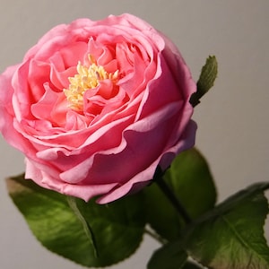 Silk Rose / Peony Stem, Artificial Flowers Hot Pink, Real Touch Material