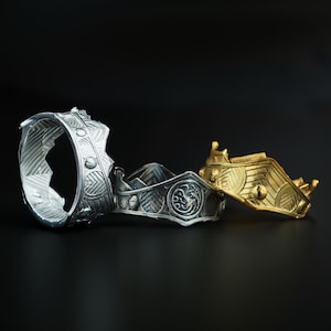 Gold Pandora GoT Crown Ring, Dragonlord Dynasty Crown Ring 925 Silver, House of Dragon Ring, Rhaenyra Crown Ring, House of Targaryen Ring