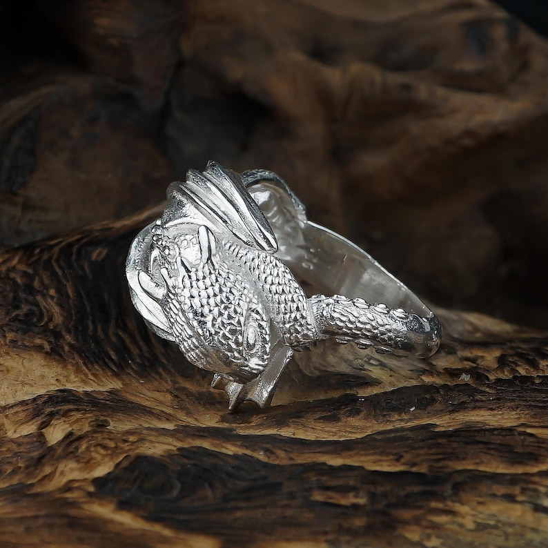 Gold Toothless Ring, Cute Night Fury Ring, Hiccup Ring Sterling Silver ...