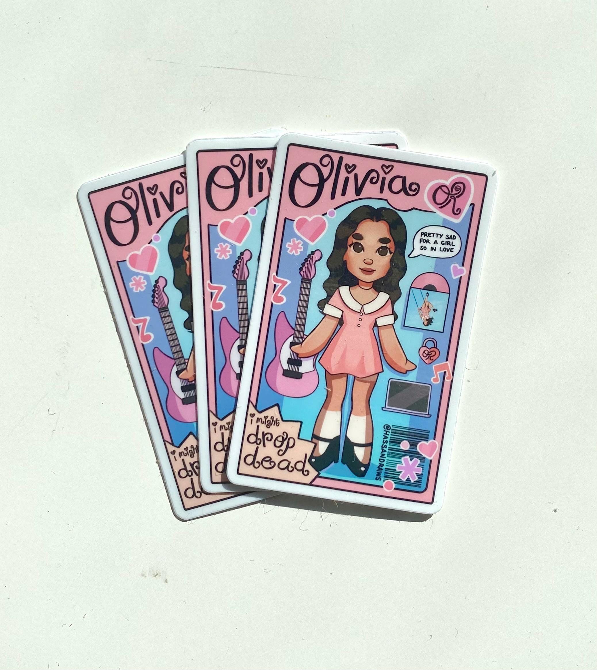 Olivia Rodrigo Inspired Doll Sticker, Vinyl Art, Pop Star Fan Gift