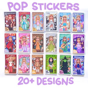 Op popster geïnspireerde pop tekening stickers vinyl sticker merchandise kunst decoratie plakboek Hassan Draws