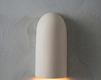 Handgemaakte keramische wandlamp, designlamp van terracotta, handgemaakt in Frankrijk.