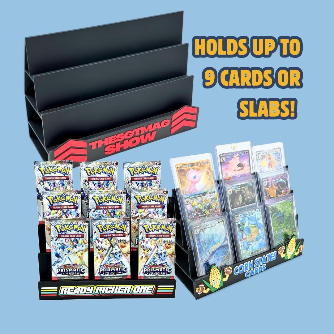 Custom Multi Tier Trading Card Stand Stadium | PSA Slabs Top Loaders ...