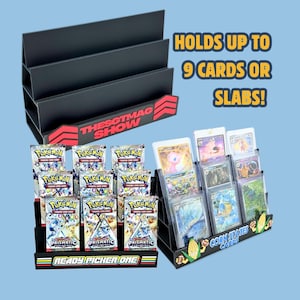 Custom Multi Tier Trading Card Stand Stadium | PSA Slabs Top Loaders Cardsaver | Whatnot TikTok eBay Live | Personalized TCG Pokémon Display