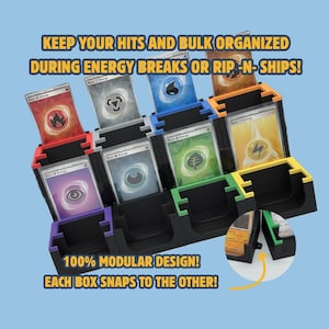 Energy Break Rip and Ship Organizer Sortierbox Set für Live Stream | Sammelkarten Card Stand fürBulk and Hits | Whatnot TikTok Etsy Live | Pokémon MTG