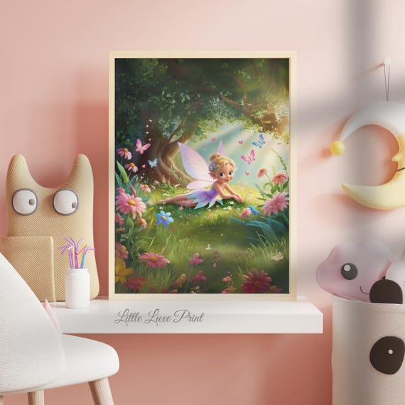 Whimsical Fairy Nursery Art: Enchanted Forest Printable (digital