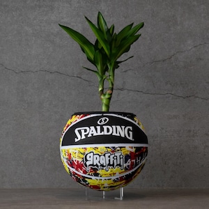 Handcrafted Basketball Planter, Spalding Graffiti Ball, NBA, Basketball Gift, Unique Sports Decor, Indoor Planters, Vases, Plants and Pots