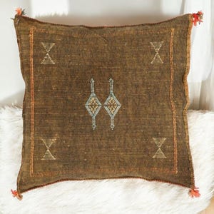 Moroccan Cactus Silk Pillow Cover , Cactus Silk Cushion , Throw Pillow Case ,Handwoven Sabra Cushion , Decorative Pillow Case
