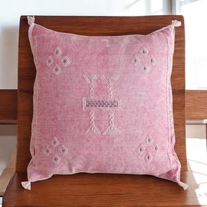 Moroccan Cactus Silk Pillow Cover , Cactus Silk Cushion , Throw Pillow Case ,Handwoven Sabra Cushion , Decorative Pillow Case