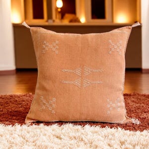 Moroccan Cactus Silk Pillow Cover , Cactus Silk Cushion , Throw Pillow Case ,Handwoven Sabra Cushion , Decorative Pillow Case