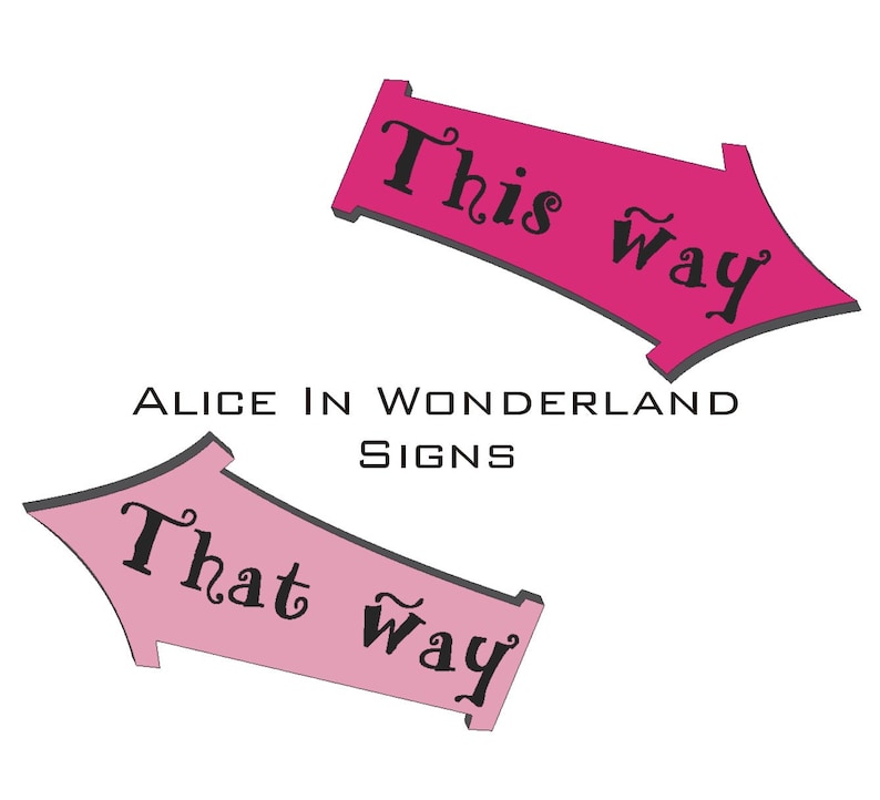 Alice in Wonderland Party Signs Decoration Digital Download Etsy