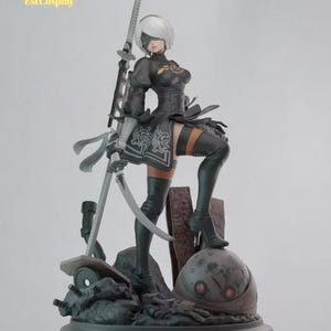 2B Figure STL File, 2B Nier Automata STL File, Nier Automata Figure, 2B Nier Automata Model File, Easy To Print