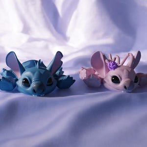 Plik 3D Flexi Stitch i Angel STL, Flexi Stitch i Angel Figure STL, Stitch i Angel Figure, łatwy do wydrukowania, wysokiej jakości STL