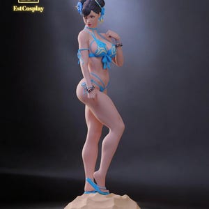 Chun Li Figure STL File, Chun Li Bikini Figure STL File, Chun Li Street