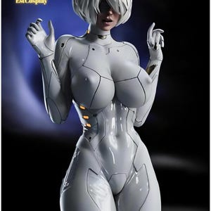 2B Nier Automata Figure STL File, 2B Nier Automata STL File, Nier Automata Figure, 2B Nier Automata Model File, Easy To Print