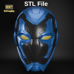 3D Blue Beetle Movie Helmet STL File, Blue Beetle Mask STL File, Blue Beetle Cosplay, High Quality STL